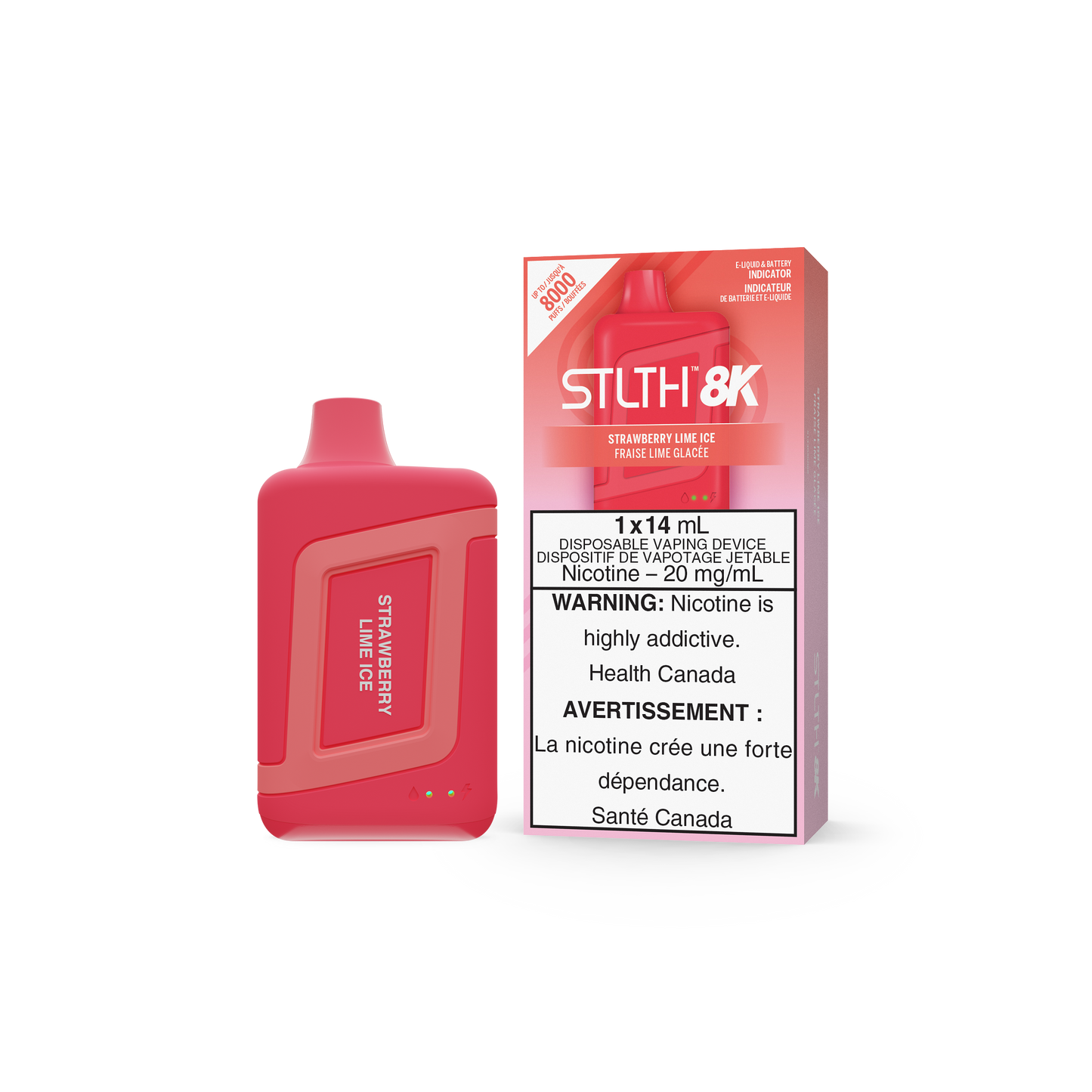 STLTH 8K - Strawberry Lime Ice (Pack of 5)